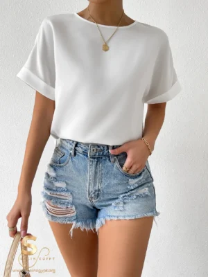16554702973a43998ab8d1bd6646aeb331379fc20b Sleeve Key Hole Back Blouse, Short Sleeve Tops