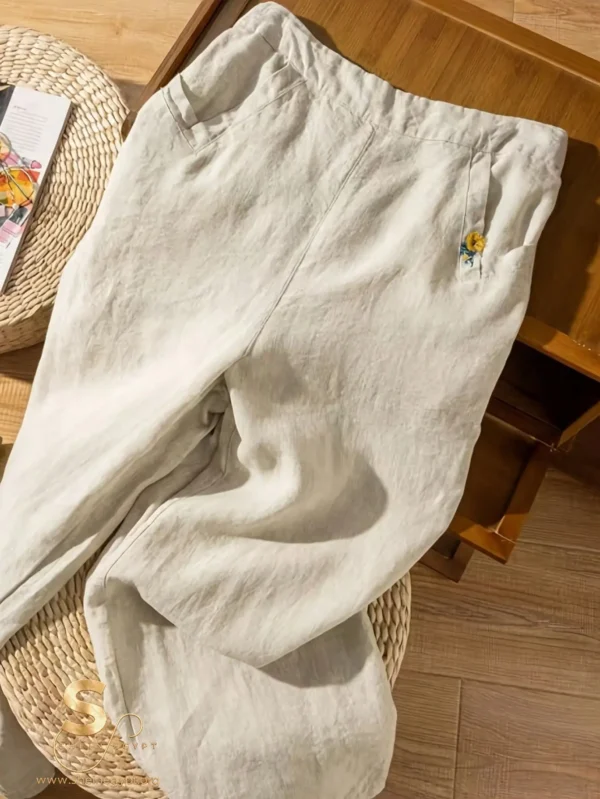 Light Beige Cotton Palazzo Pant