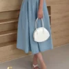 DAZY High Waist A-line Denim Skirt