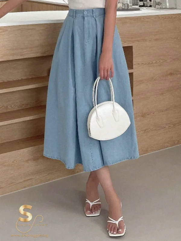 DAZY High Waist A-line Denim Skirt