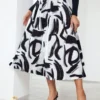 SHEIN skirt in black and white