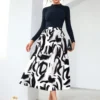 SHEIN skirt in black and white