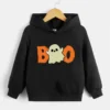 Children's hoodie with a "BOO" graphic