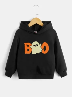 Children's hoodie with a "BOO" graphic