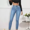 16953556516b911e2d3660a6fa548d21741a196c97 Casual Versatile Washed High Waist Skinny Jeans Spring