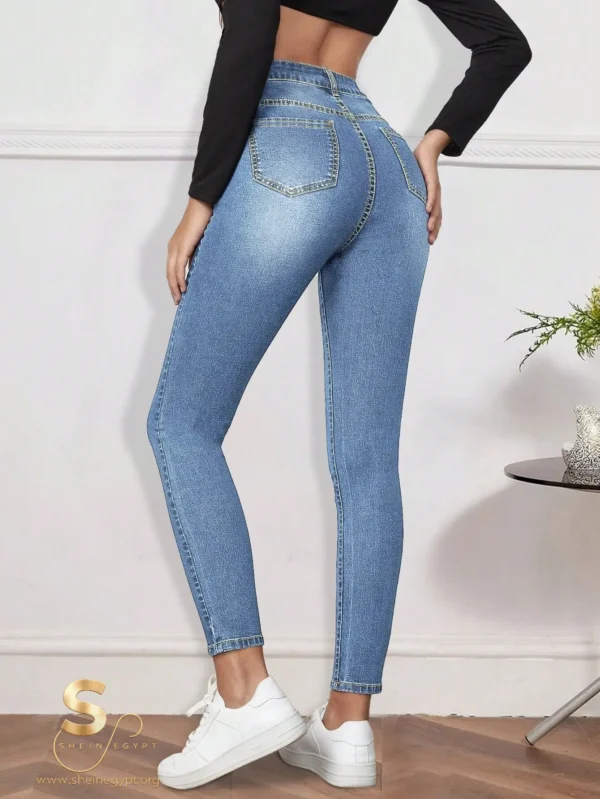 169535565506fb9ccb3f91a1d91fabcf34f4c4ec39 Casual Versatile Washed High Waist Skinny Jeans Spring