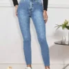 1695355661cf095744ec20322ca41ebcde8864bb64 Casual Versatile Washed High Waist Skinny Jeans Spring