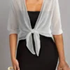 Chiffon Tie-Front Solid Color Shirt