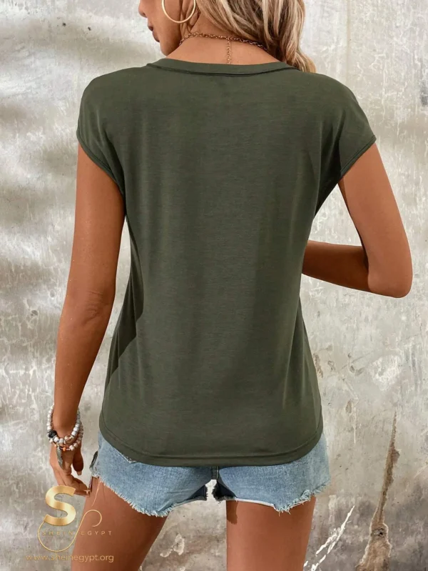 SHEIN LUNE V-Neck T-Shirt