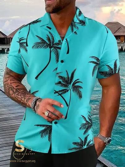 Men's cyan blue shirt