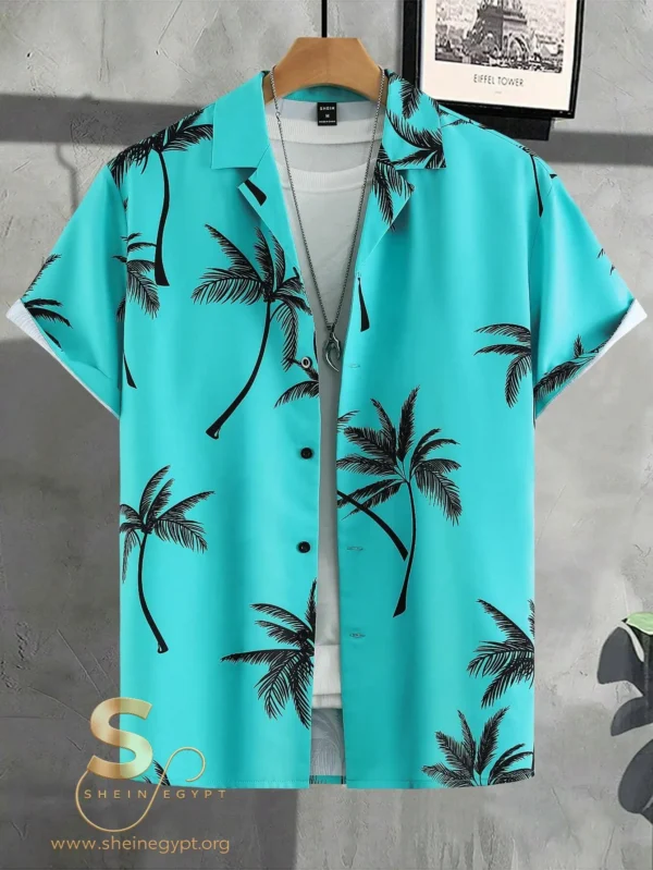 Men's cyan blue shirt