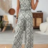 Round Neck Printed Jumpsuit