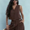 MISSGUIDED Buttoned Vest And Pants
