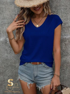 172835380452d4c117fadf55bad830c7f8256de6e0 Color V-Neck T-Shirt