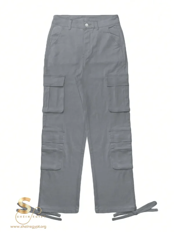174142102066e2bc14483b7295b0234f08ba58cb4a Solid Flap Pocket Cargo Pants