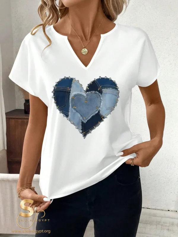 1761014110ac727dc827d3f6d982092dd146af4914 SHEIN Clasi Women's Heart Print
