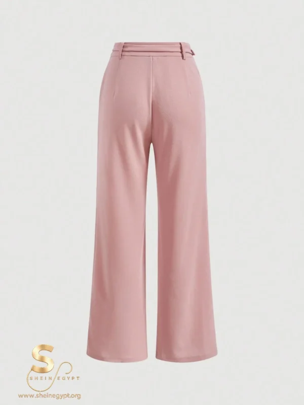 17630059623325c98adae2aefa95f89b60c16a86bf Zippered Pocket Suit Fabric Straight Leg Pants