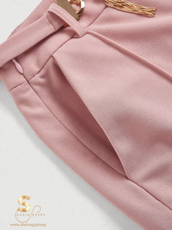 17630059656d9bed624c55194e24c4753ec2c05816 Zippered Pocket Suit Fabric Straight Leg Pants
