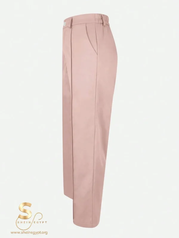 176403476779123abfa7f4d2942b92c7b53673591a Zippered Pocket Suit Fabric Straight Leg Pants