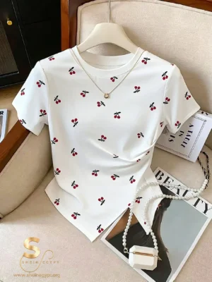 1767599532dd4dcd97adb7513c3f0f3ca724bd6e4c Everyssa Cherry Print T-shirt