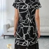 17707014293344864928904b2d67f882a2d75333d0 Medorina Women's Round Neck Short-Sleeve Dress