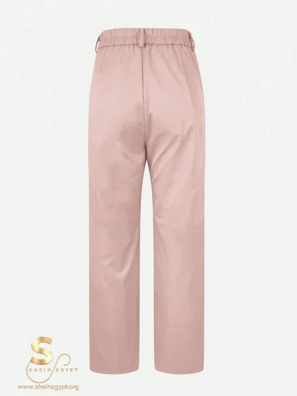 17763966613ea699d87c0304fc6bd2244fd51330f7 Zippered Pocket Suit Fabric Straight Leg Pants