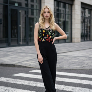 Black Tulle Maxi Jumpsuit