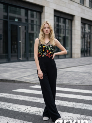 1779942038735 Black Tulle Maxi Jumpsuit