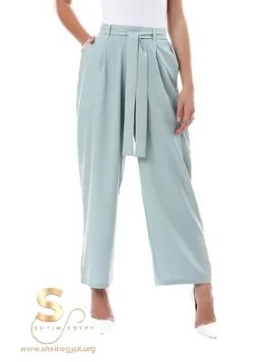 41AXO8SxYtS._AC_SX569_ Shein Women Plain Waist Tie Comfort-fit Pants