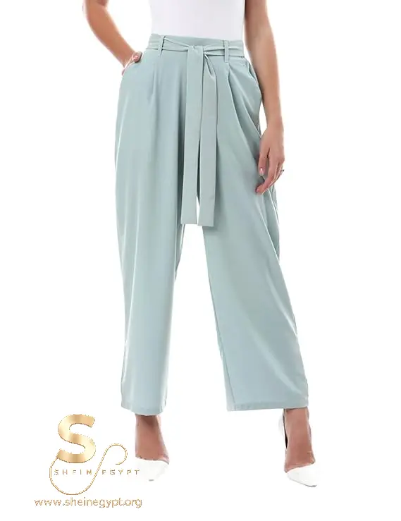 Shein Women Plain Waist Tie Comfort-fit Pants