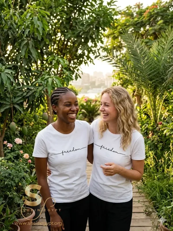 T-Shirt with Cursive 'Freedom'