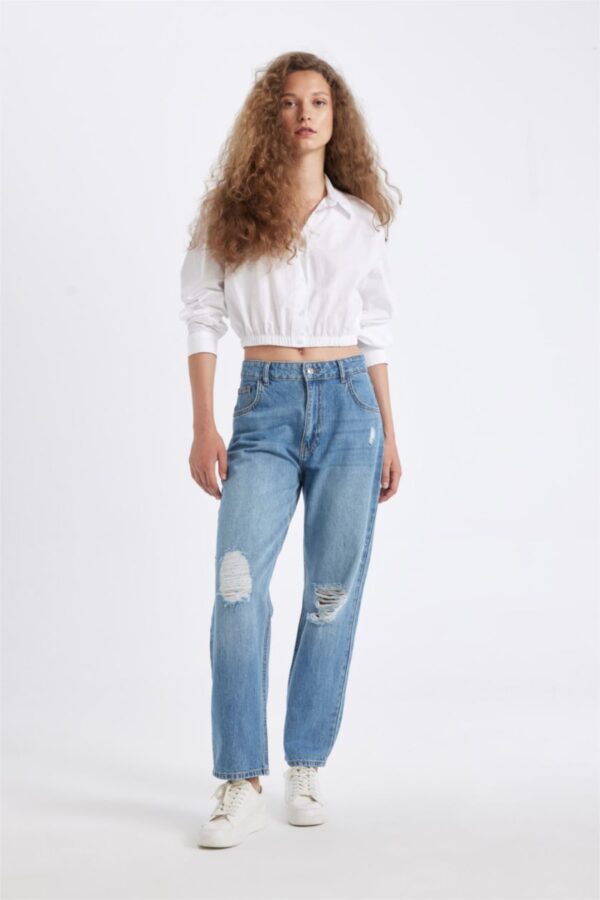 Dazy Fit balloon crop shirt 100% cotton
