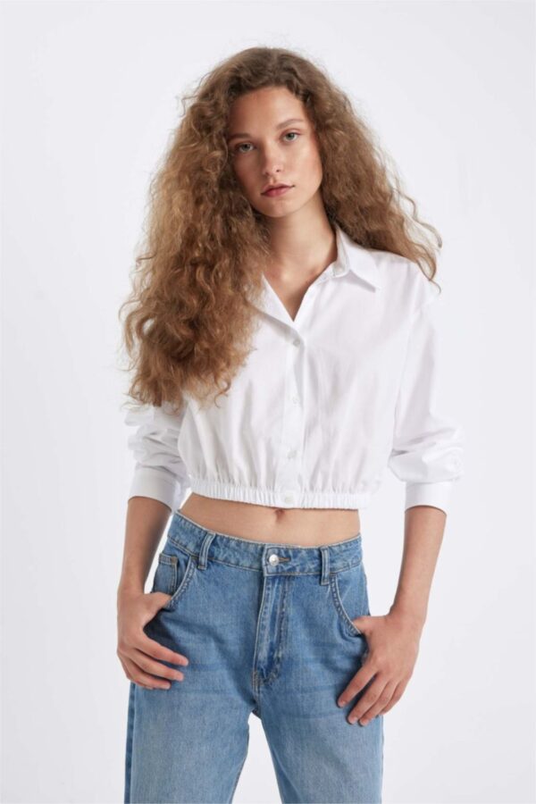 Dazy Fit balloon crop shirt 100% cotton