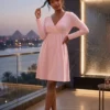 Wrap dress with long sleeves