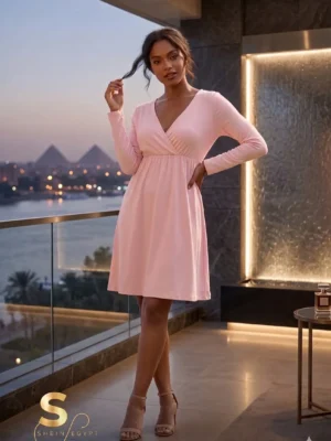 Wrap dress with long sleeves