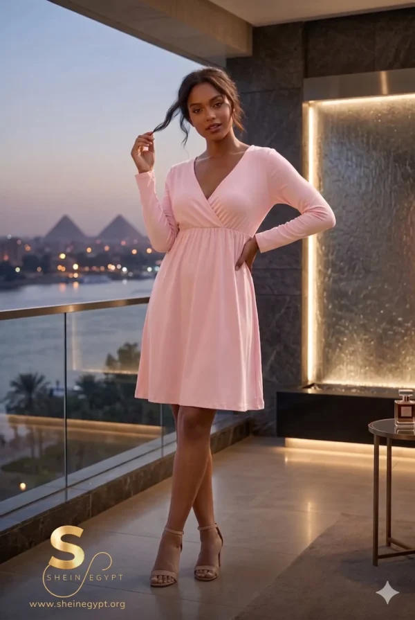 Wrap dress with long sleeves