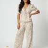 Shein Egypt women's floral print textured knit pajama set