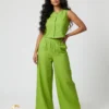 Set featuring a sleeveless vest and wide-leg trousers