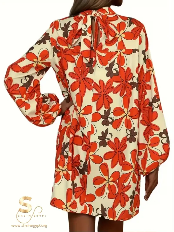 WhatsApp Image 2026-04-28 at 12.47.12 PM (1) Floral Print Mock Neck Dress