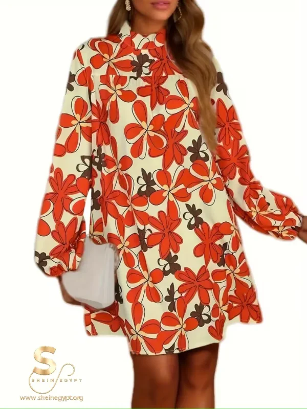 WhatsApp Image 2026-04-28 at 12.47.12 PM (2) Floral Print Mock Neck Dress