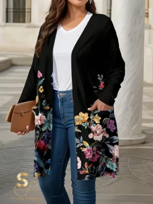 WhatsApp Image 2026-04-28 at 12.47.13 PM (1) Plus Size Women'S Floral Cardigan