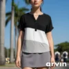 SHEIN colorblock henley button-front shirt in black, white, and grey