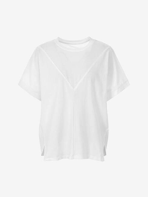 Cut-line short-sleeve T-shirt