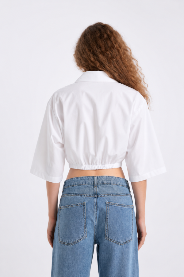 Dazy Fit balloon crop shirt 100% cotton