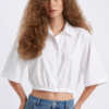 Dazy Fit balloon crop shirt 100% cotton