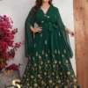 YISIKADO Plus Size Gold Floral Embroidery Split Sleeve Belted Dress
