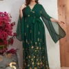 YISIKADO Plus Size Gold Floral Embroidery Split Sleeve Belted Dress