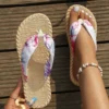 Beach Leopard Print Flip Flops, Summer,Slippers Women