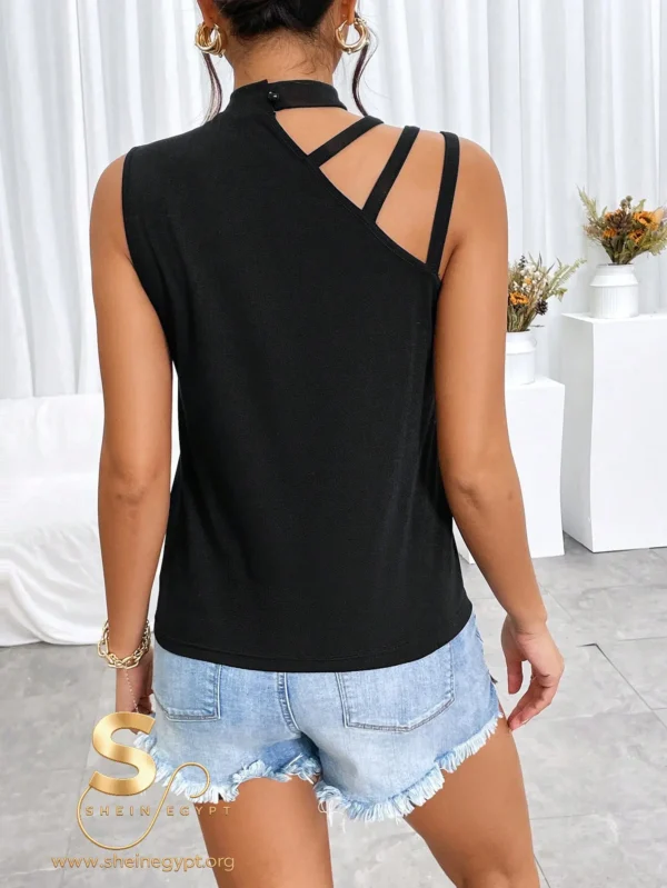 SHEIN Privé Cut Out Mock Neck Tank Top