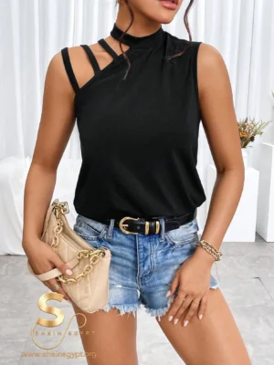 168231956616b4219c8c78d11e3fdb00d6e74b2caa SHEIN Privé Cut Out Mock Neck Tank Top